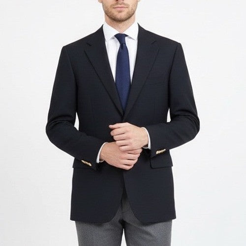 Grant Thomas Lord Taylor Black Wool Blend Blazer 46 Long Mens Suit Jacket