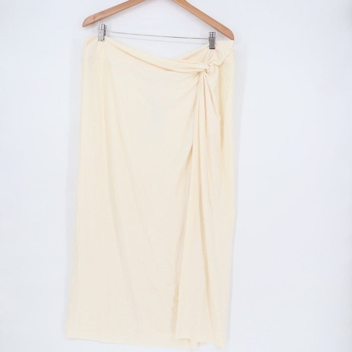CALLA Knit Twist Front Maxi Skirt Cream XXL Recycled Nylon Spandex Travel