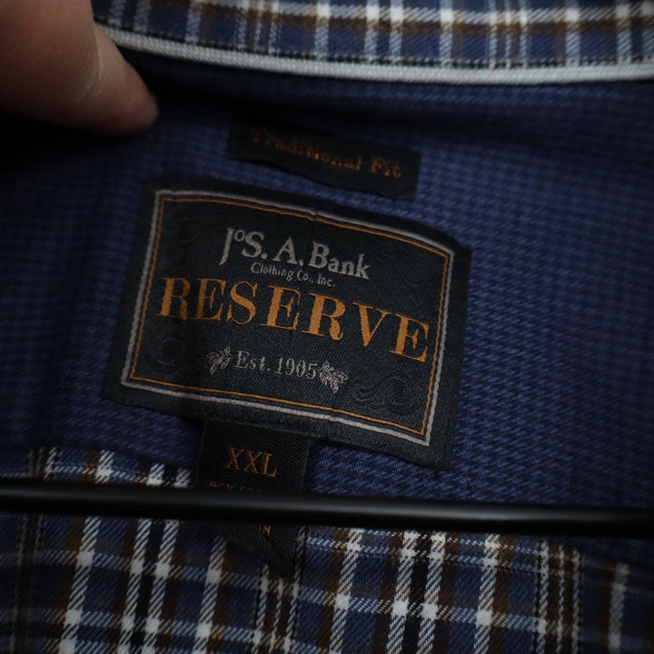 JOS A Bank Reserve Traditional Fit Plaid Long Sleeve Button Up Shirt XXL
