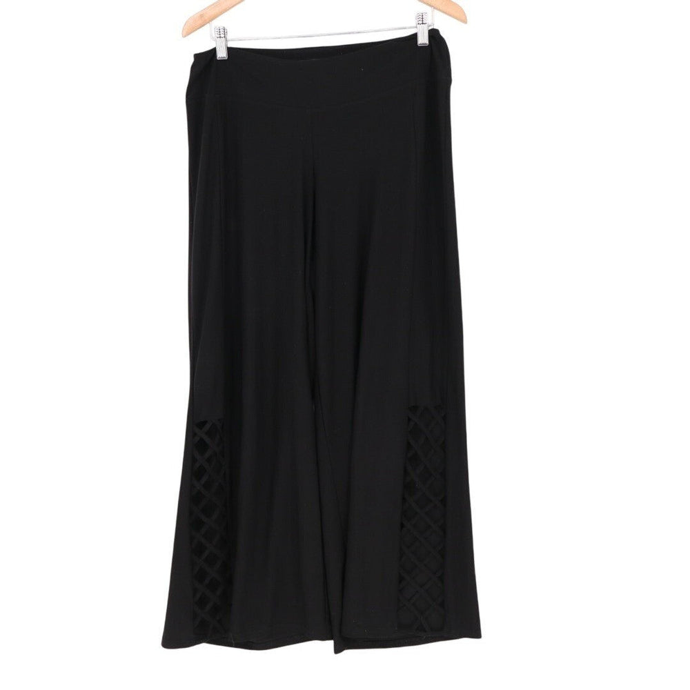 Athena Marie Pants Womens Medium Black Stretch Travel Casual Business Wide Leg