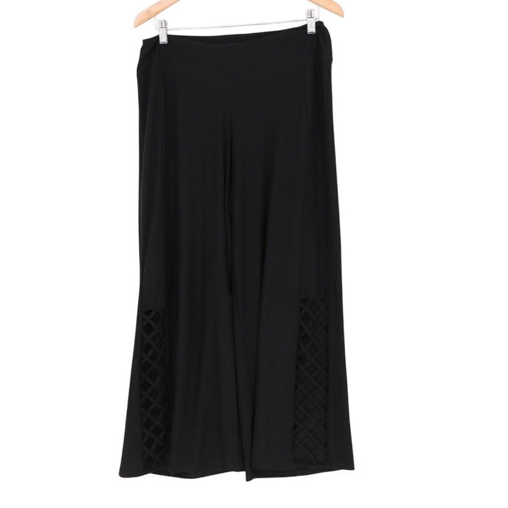 Athena Marie Pants Womens Medium Black Stretch Travel Casual Business Wide Leg