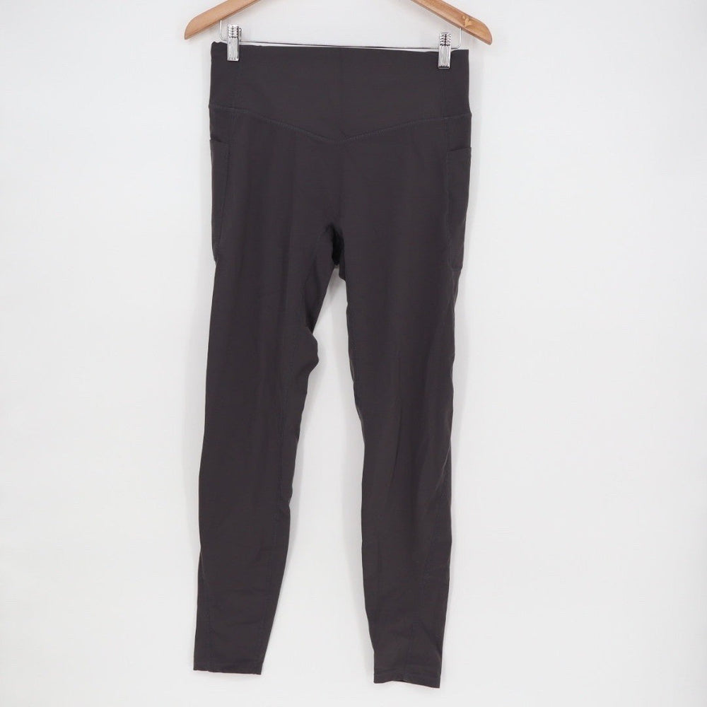 Halara High Waisted Full Length Activewear Leggings Size L Dark Gray Pockets
