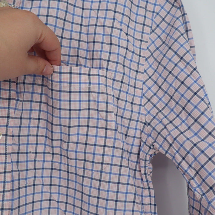 Vineyard Vines Performance Classic Fit Murray Shirt Pink Blue Check Nylon Size S