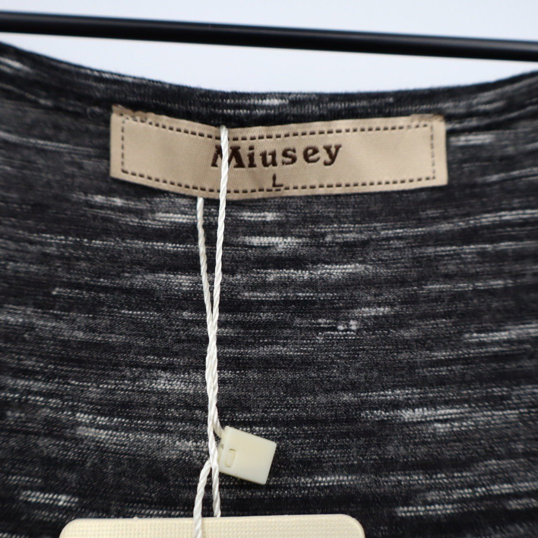Miusey Gray Marled Heathered Knit Tank Top Size L Simple Comfy Casual