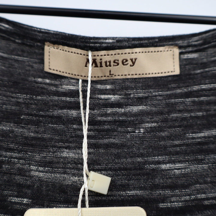 Miusey Gray Marled Heathered Knit Tank Top Size L Simple Comfy Casual