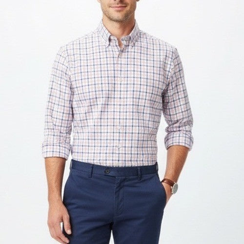 Vineyard Vines Performance Classic Fit Murray Shirt Pink Blue Check Nylon Size S