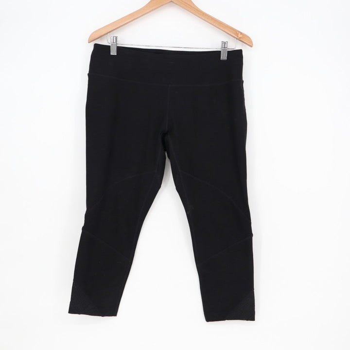MPG Sport Capri Leggings Womens Large Black Stretch Workout Yoga Performance