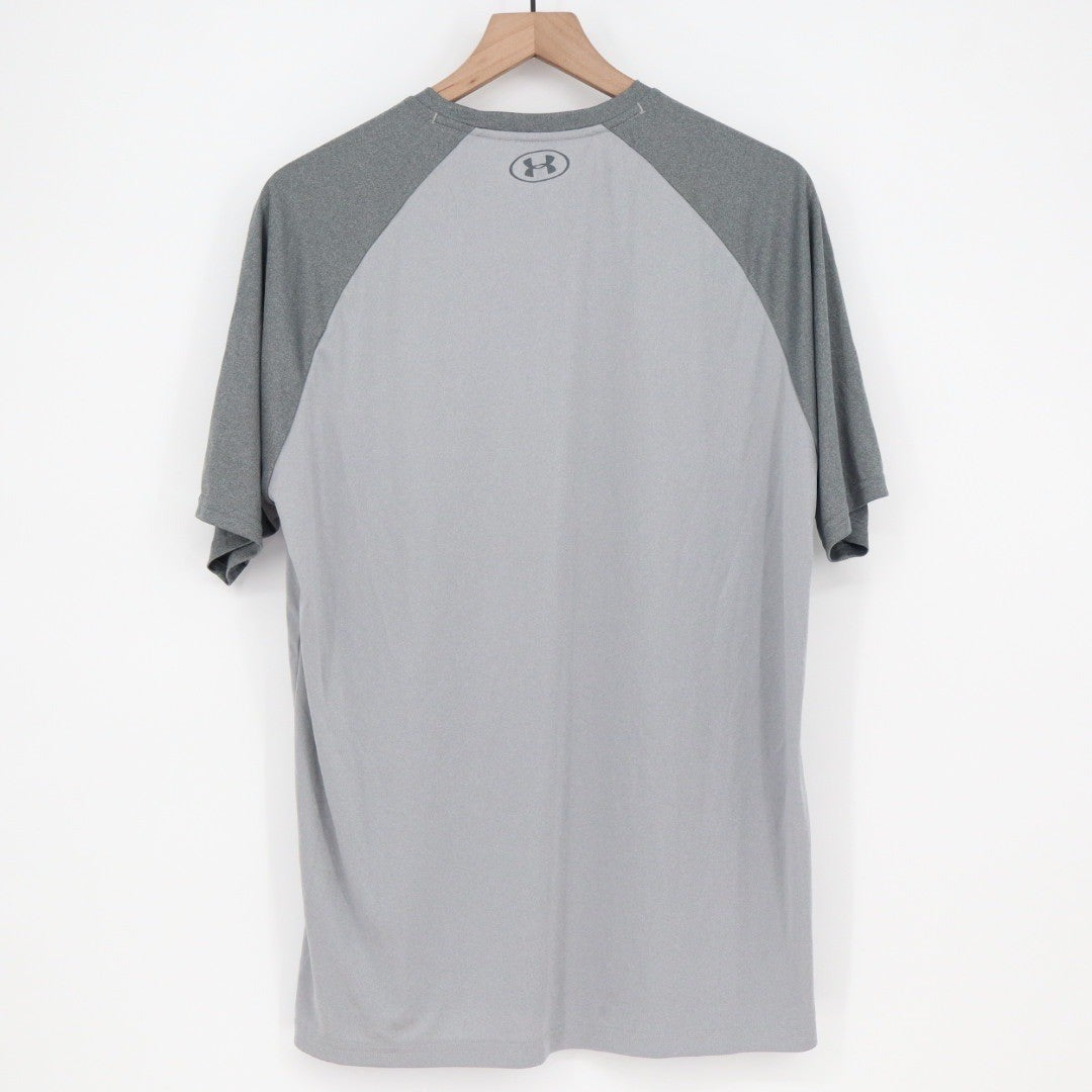 Under Armour Mens Gray Loose Fit Raglan Sleeve T Shirt Size XL