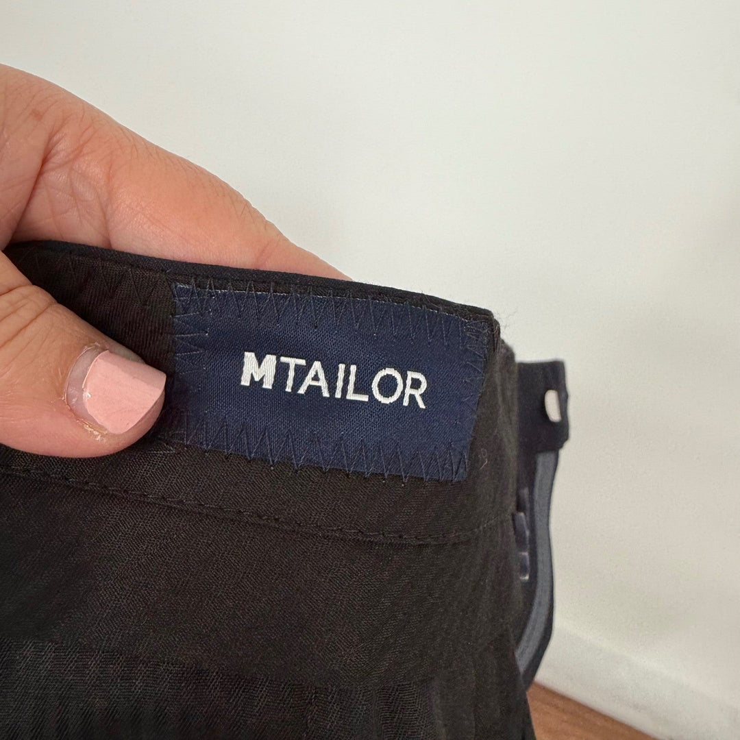 MTAILOR Men Big Tall Black Flat Front Dress Pants Size 44