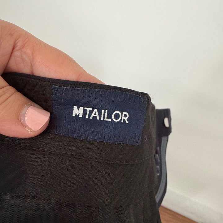 MTAILOR Men Big Tall Black Flat Front Dress Pants Size 44