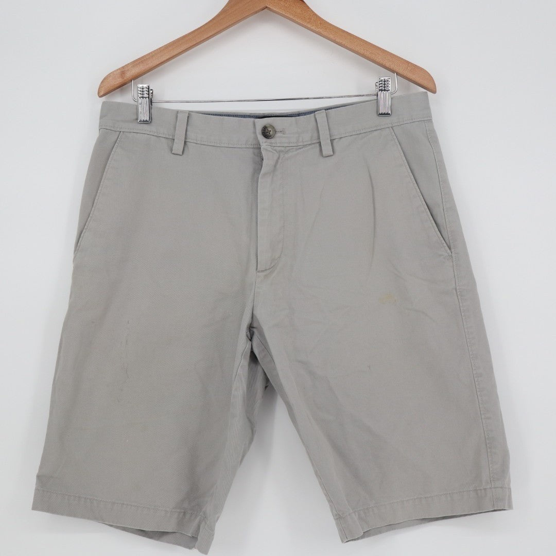 Banana Republic Emerson Chino Shorts Mens 32 Gray Cotton Outdoor Everyday Wear
