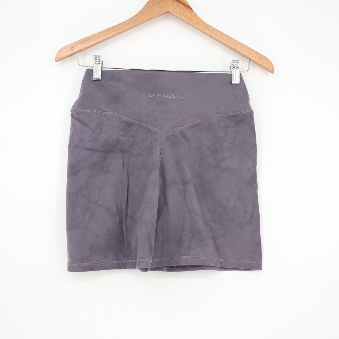 Alphalete Athletics Tie Dye High Waisted Biker Shorts Gray Size L