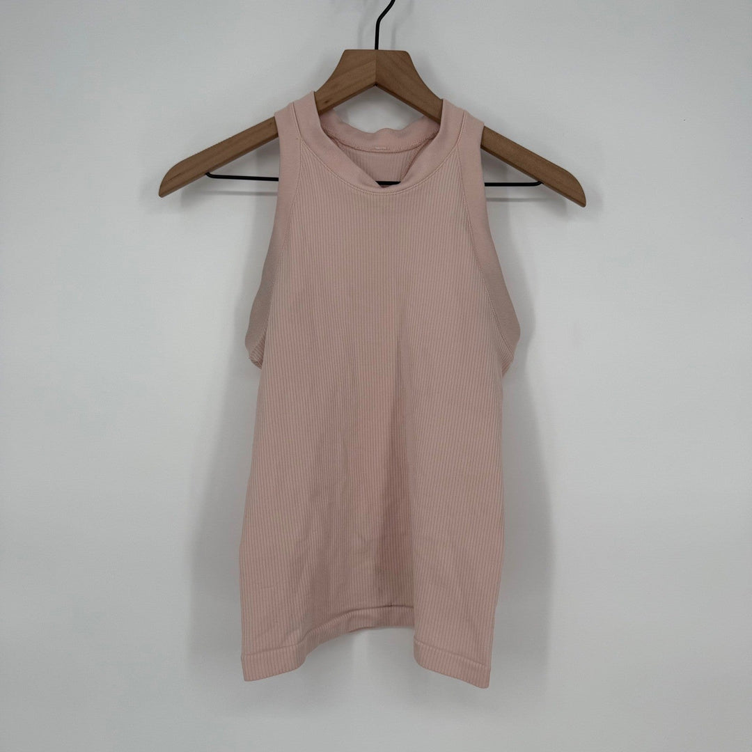 Lululemon Light Pink Ribbed Racerback Tank Top Mock Neck Sleeveless