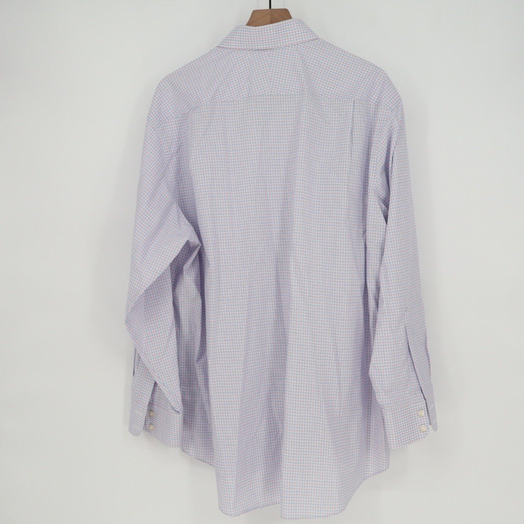 Charles Tyrwhitt Classic Fit Non Iron Gingham Dress Shirt Mens 18/35