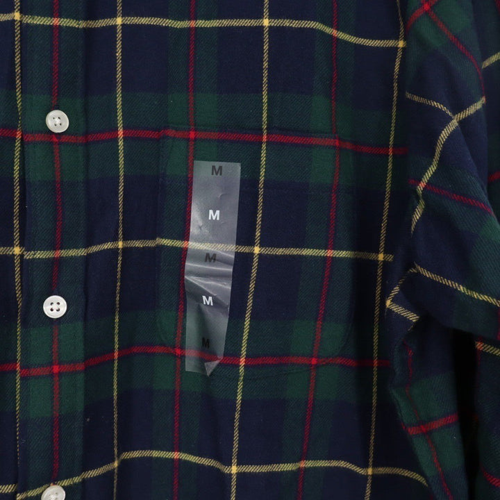 Club Room Men's Flannel Shirt Navy Blue Plaid Button Down Long Sleeve Size M