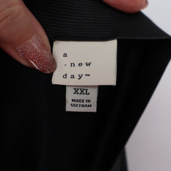 A New Day Black Maxi Skirt Elastic Waist Pull On Size XXL