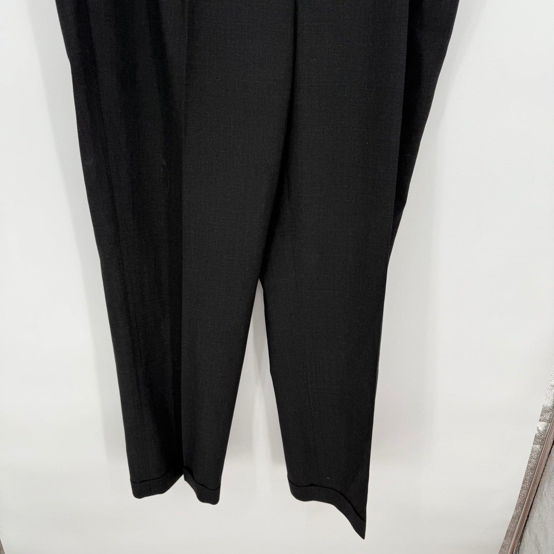 GS Mens Black Wool Blend Flat Front Dress Pants Size 44x32