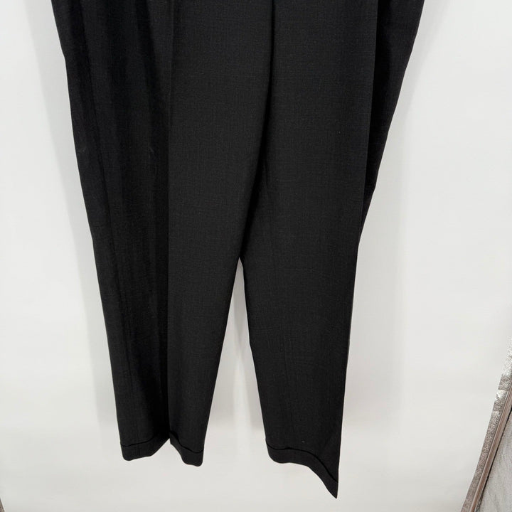 GS Mens Black Wool Blend Flat Front Dress Pants Size 44x32