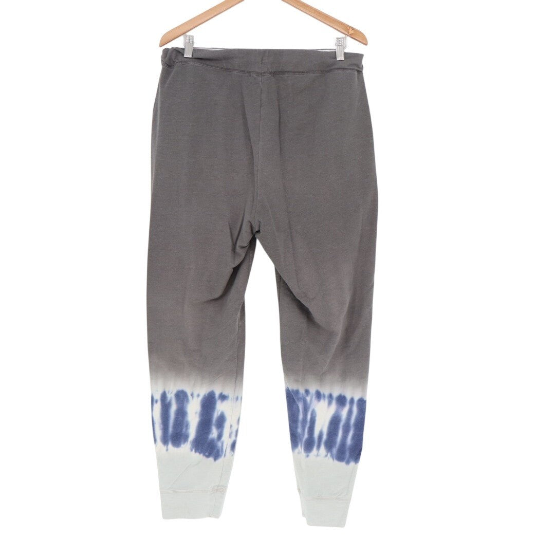 Beach Lunch Lounge Sweatpants Womens Large Gray Cotton Tie Dye Tapered Leg