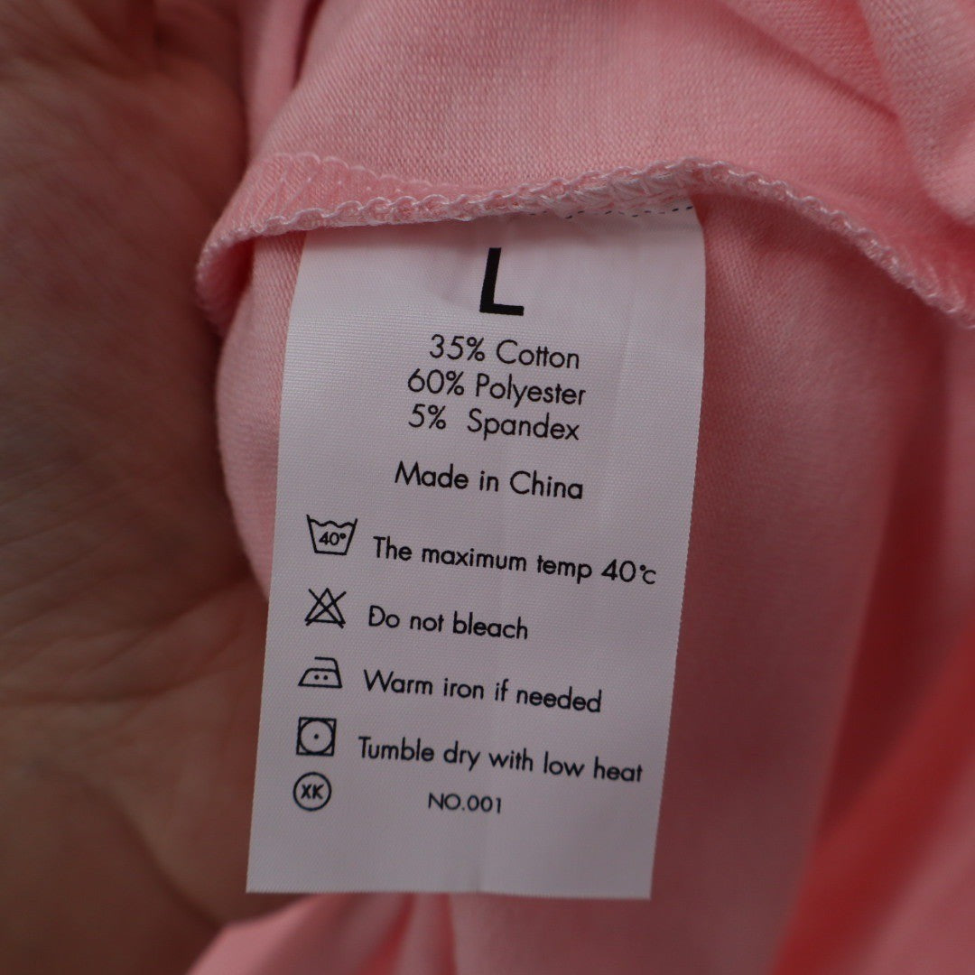 EADINVE Coral Pink V Neck Dolman Sleeve T Shirt Women's Size L