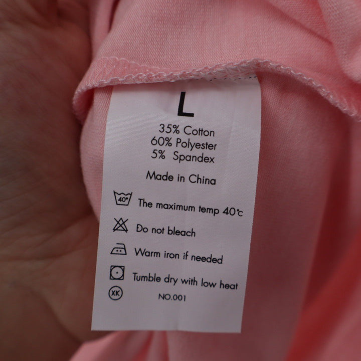 EADINVE Coral Pink V Neck Dolman Sleeve T Shirt Women's Size L