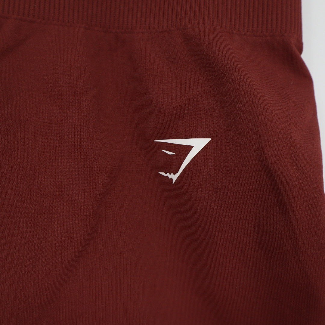 Gymshark Seamless High Waisted Shorts Brick Red Workout Fitness Size XXL