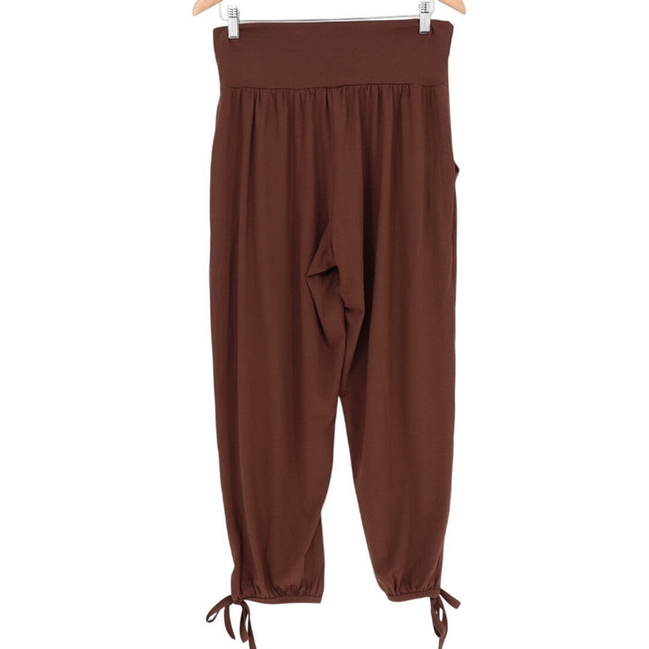 Sunyaa Harem Pants Womens Large Brown High Waisted Casual Soft Comfy Joggers