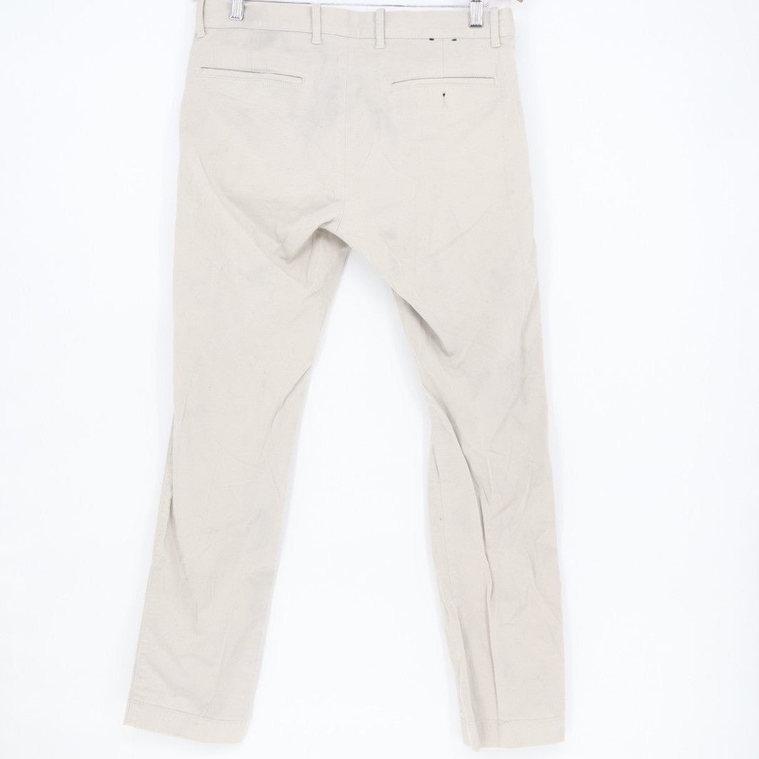 J.Crew Flex Chino Pants Men 31x32 White Cotton Stretch Slash Pocket Straight Leg