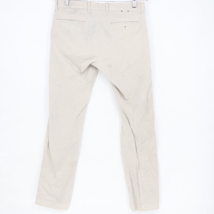 J.Crew Flex Chino Pants Men 31x32 White Cotton Stretch Slash Pocket Straight Leg