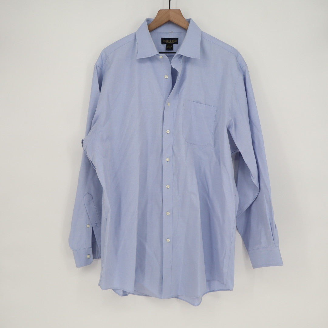 Wilkes & Riley Light Blue 100 Supima Cotton Classic Fit Dress Shirt 17 1/2 x 35