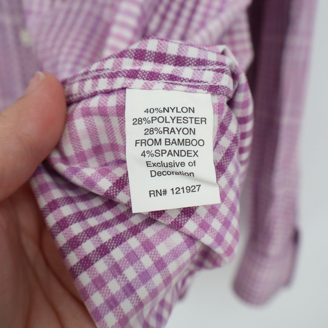 johnnie O Prep-formance Gingham Button Down Shirt Men's XXL
