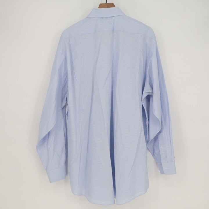 WILKES & RILEY Light Blue Gingham Classic Fit Dress Shirt 17 12 x 36