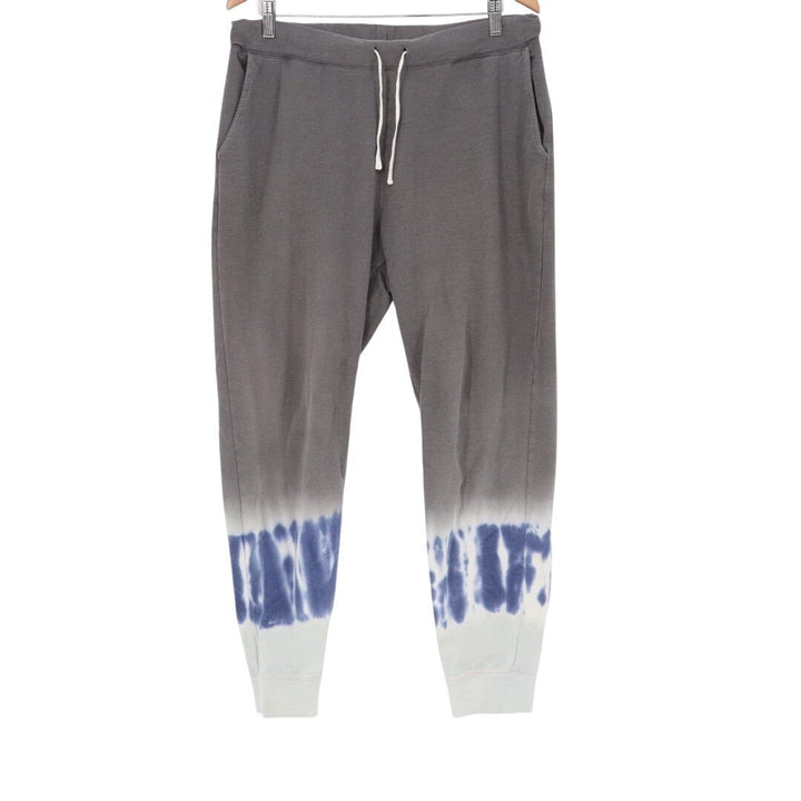 Beach Lunch Lounge Sweatpants Womens Large Gray Cotton Tie Dye Tapered Leg