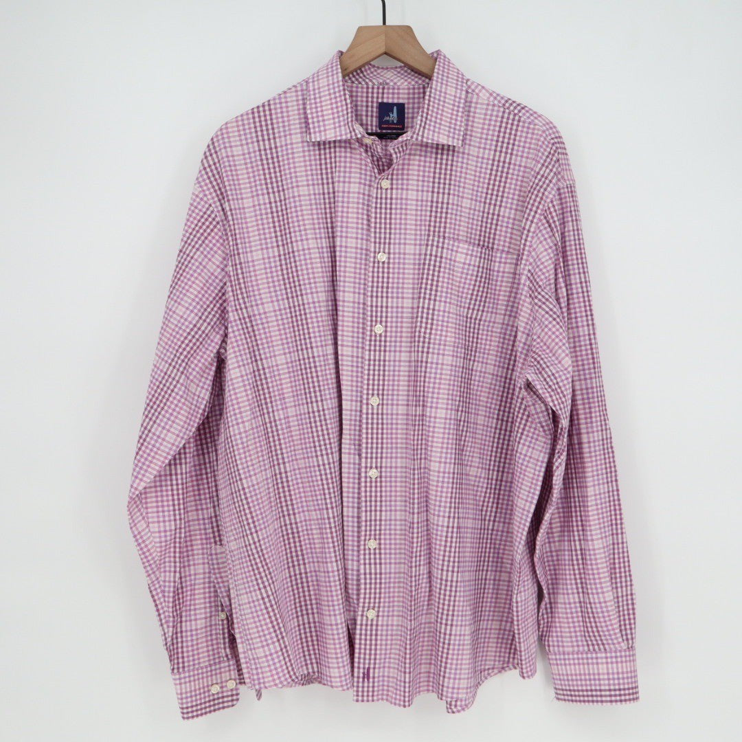 johnnie O Prep-formance Gingham Button Down Shirt Men's XXL