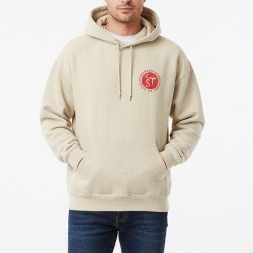 Stanley Stephens Company Inc Beige Logo Hoodie Sweatshirt XL Spellout