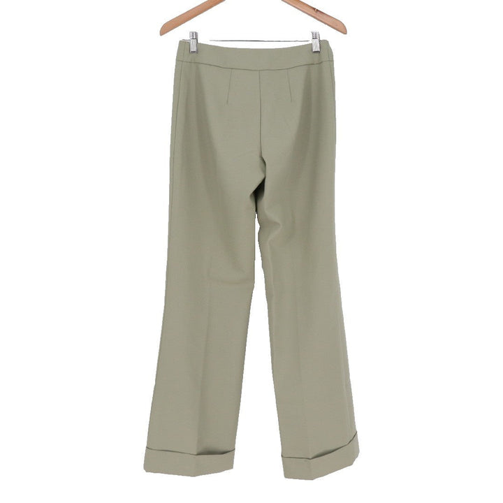Star City Dress Pants Womens 5 Sage Green Slash Pockets Cuffed Hem Straight Leg