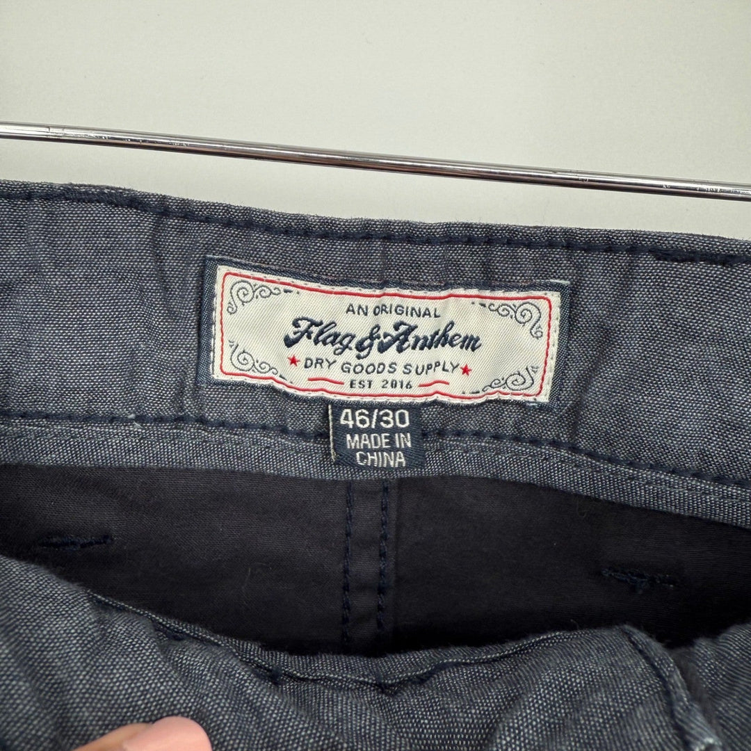 Flag & Anthem Mens Pants Relaxed Fit Navy Blue Cotton Spandex Size 46x30
