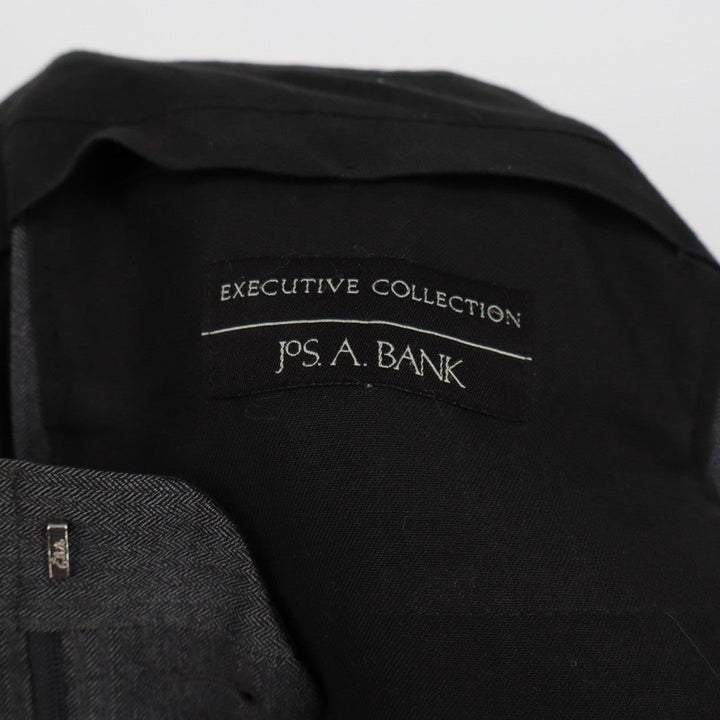 Jos. A. Bank Executive Dress Pants Mens 34x31 Black Plated Herringbone Straight