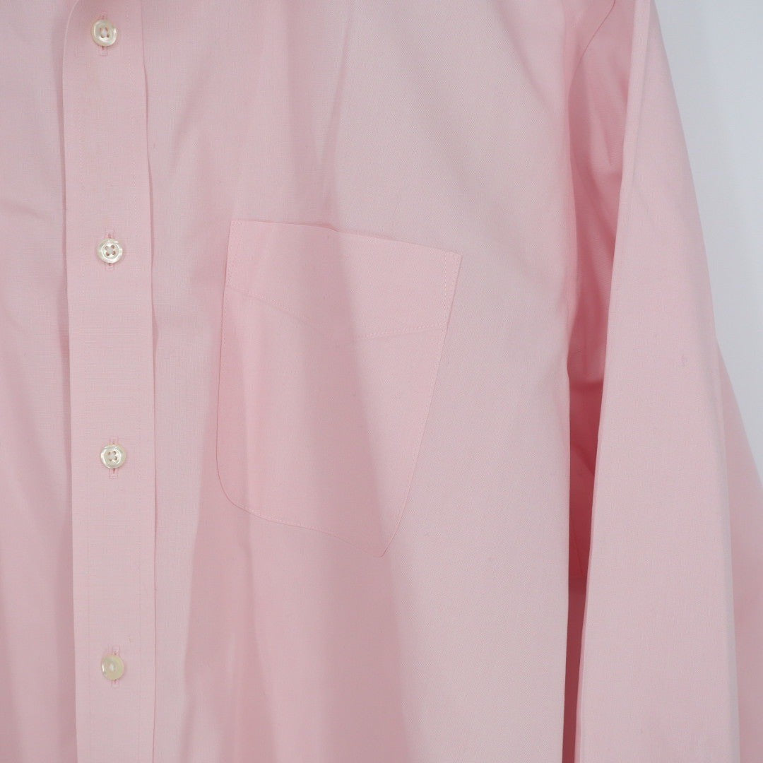 Wilkes Riley Mens Pink Classic Fit Supima Cotton Dress Shirt 17 12 x 35