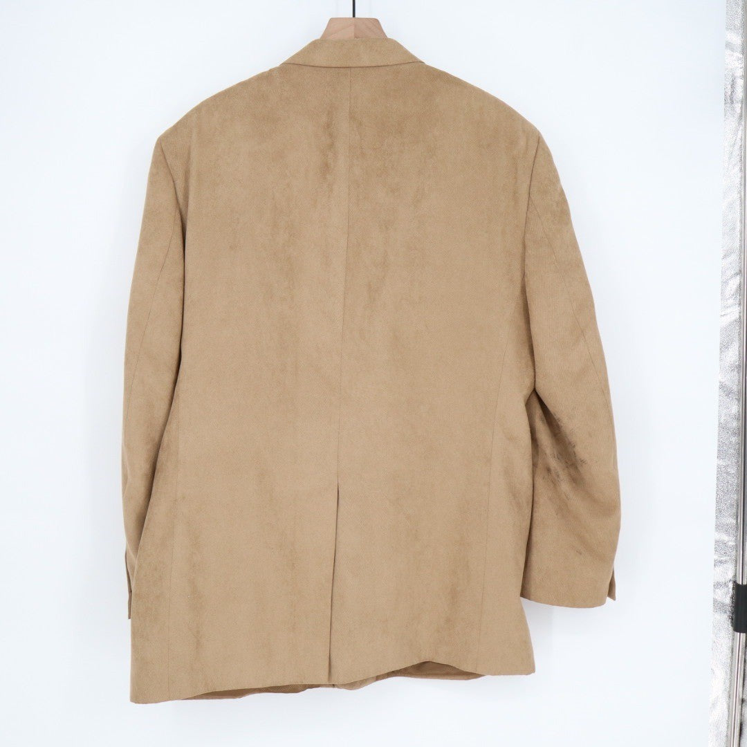Stafford Essentials Tan Corduroy Blazer Sport Coat Mens Size 48 Long 3 Button