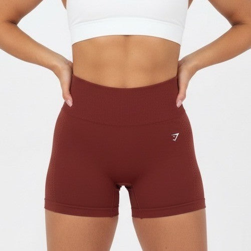 Gymshark Seamless High Waisted Shorts Brick Red Workout Fitness Size XXL