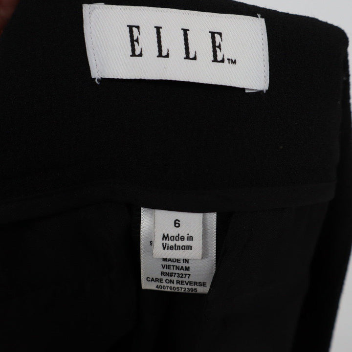 ELLE Black Wide Leg Cropped Pants Size 6 D-Ring Belt