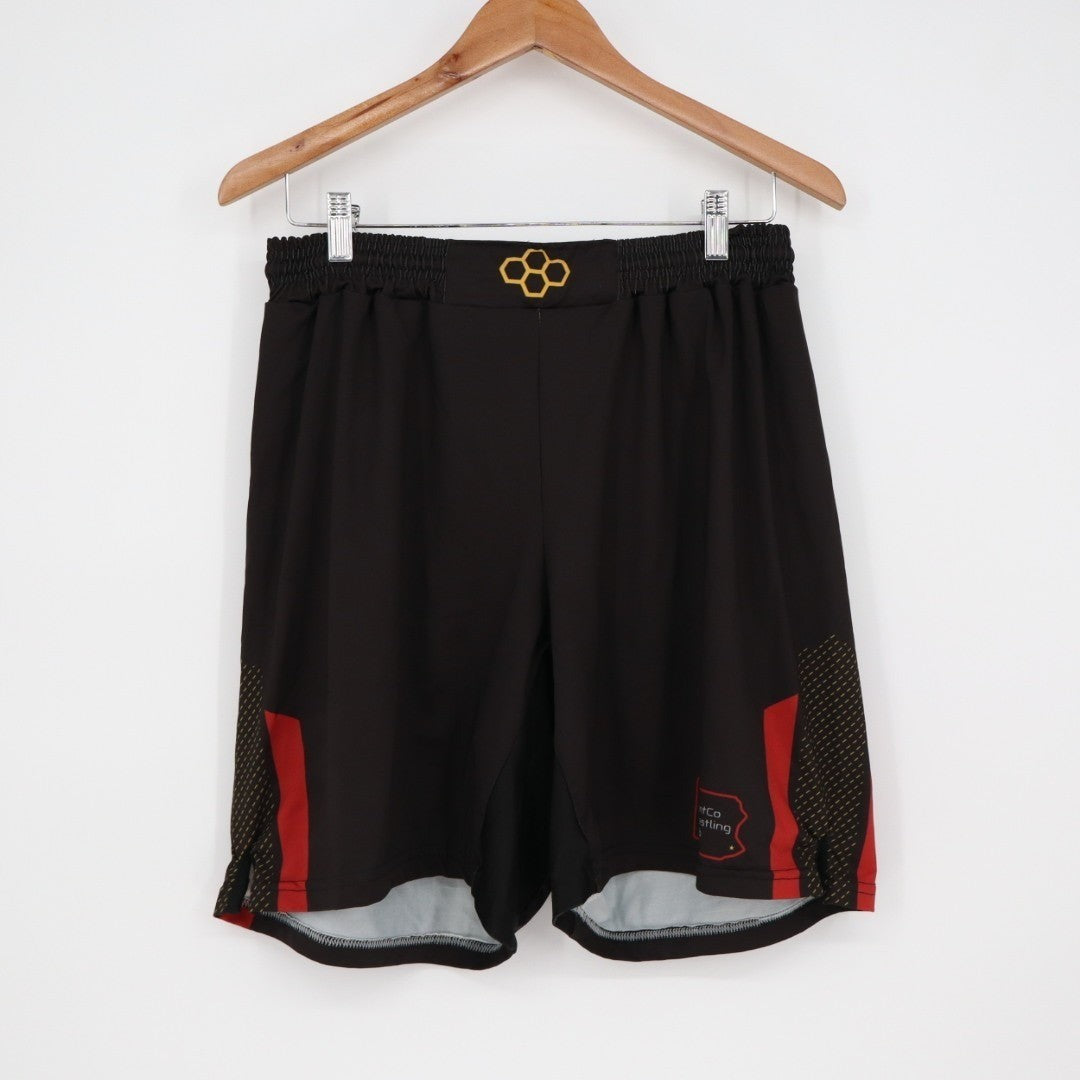 MontCo Wrestling Club Shorts Mens 30 Black Stretch Elastic Waist Active Wear