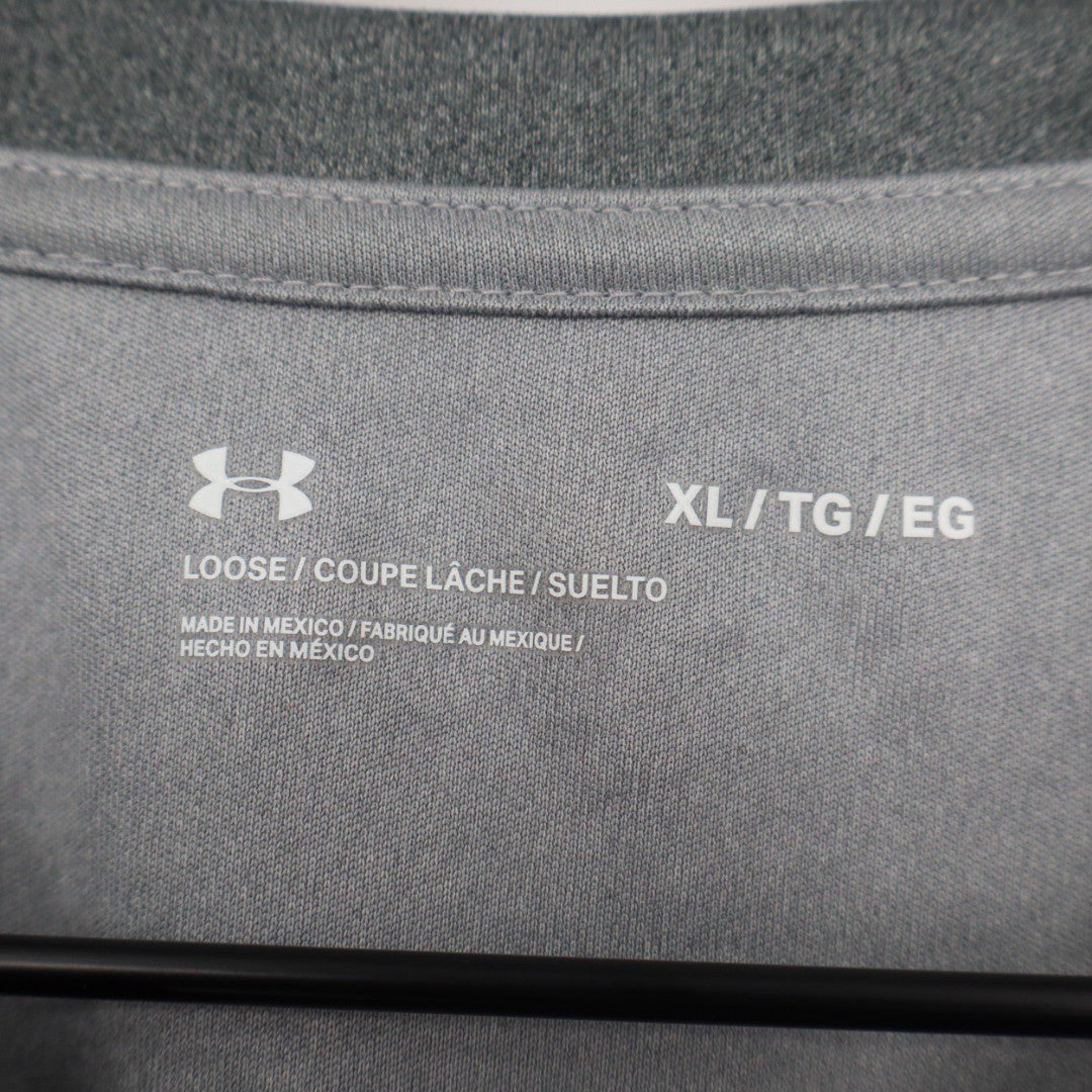 Under Armour Mens Gray Loose Fit Raglan Sleeve T Shirt Size XL