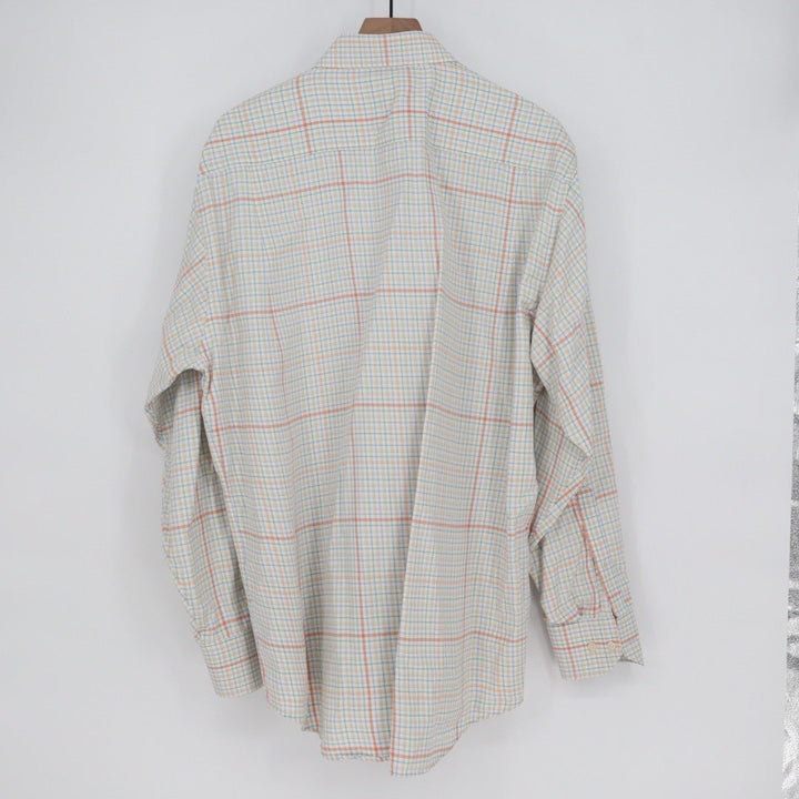 ALEX CANNON Mens XL Button Down Shirt Long Sleeve Plaid Casual Top