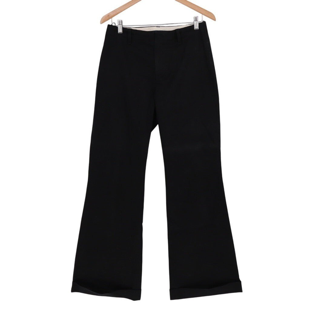 GAP Black Wide Leg Trousers Dress Pants Size 6R Cuffed