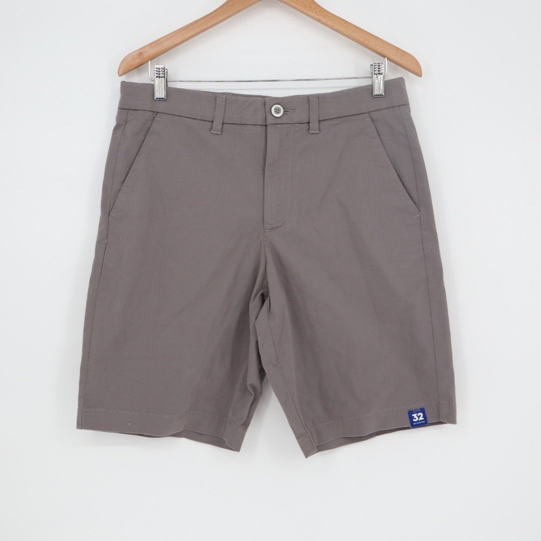 Apt 9 Premier Flex Chino Shorts Men 32 Gray Cotton Stretch Mid Rise Street Wear