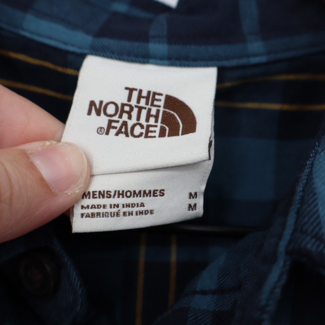The North Face Mens Long Sleeve Plaid Button Up Shirt Blue Yellow Size M