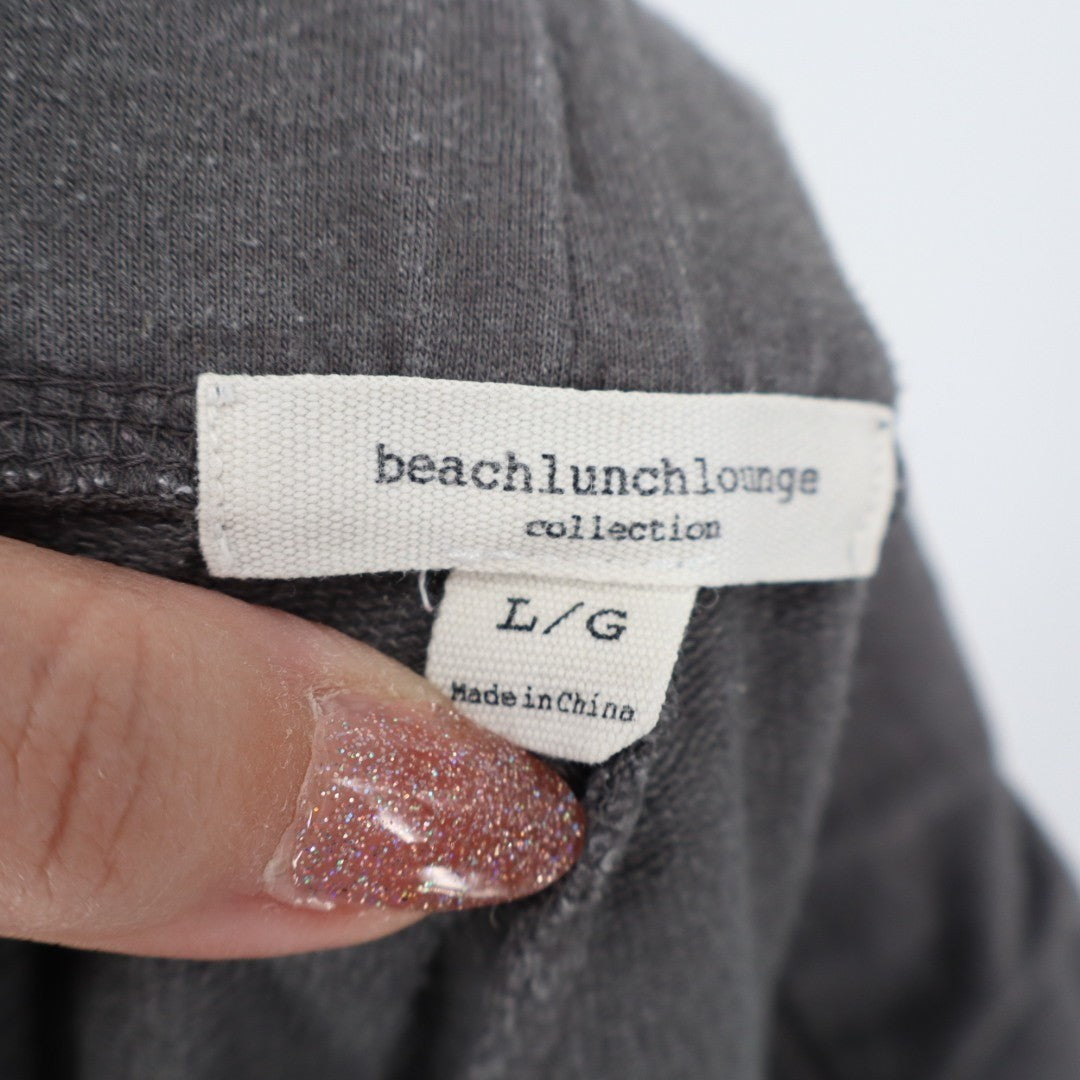 Beach Lunch Lounge Sweatpants Womens Large Gray Cotton Tie Dye Tapered Leg
