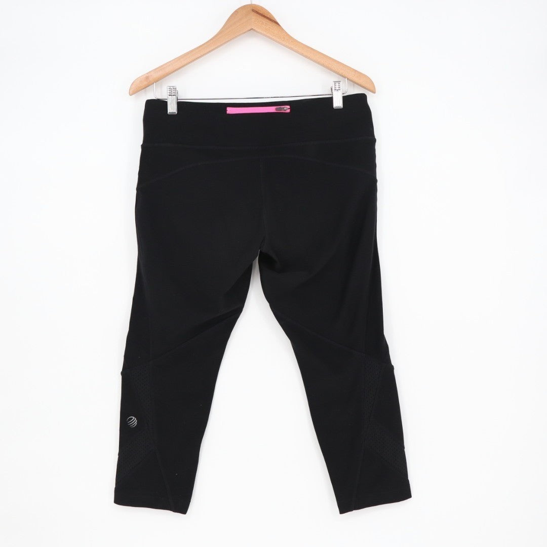MPG Sport Capri Leggings Womens Large Black Stretch Workout Yoga Performance